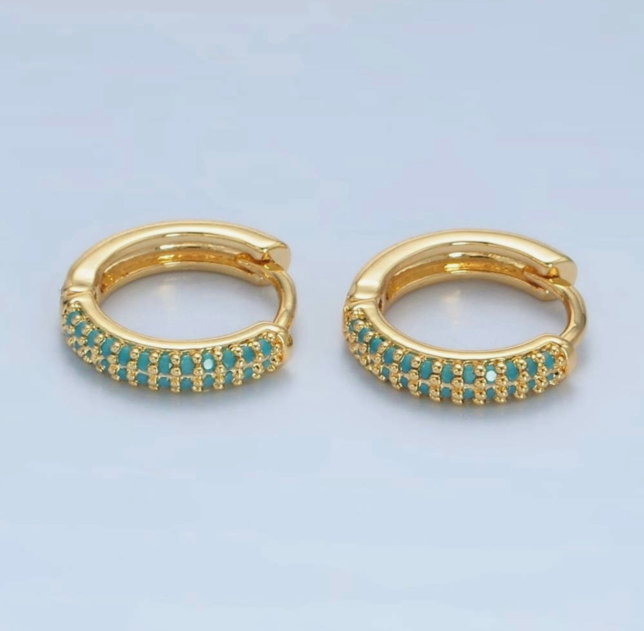 Turquoise gold Huggies