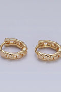 Dainty Gold Curb Link Chain Huggie Earrings